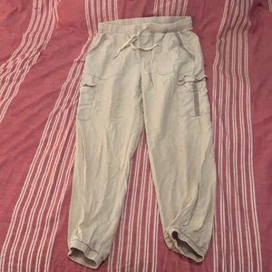 Tan cuffed light pants